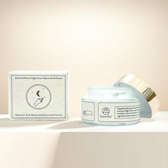 Suntribe Noční krém s kyselinou hyaluronovou, retinolem a niacinamidem 50 ml